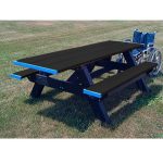 standard picnic handicap 2 ends table black weathered