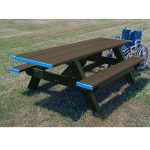 standard picnic handicap 2 ends table green brown