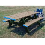 standard picnic handicap 2 ends table green weathered
