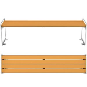 recycled plastic plaza backless bench set