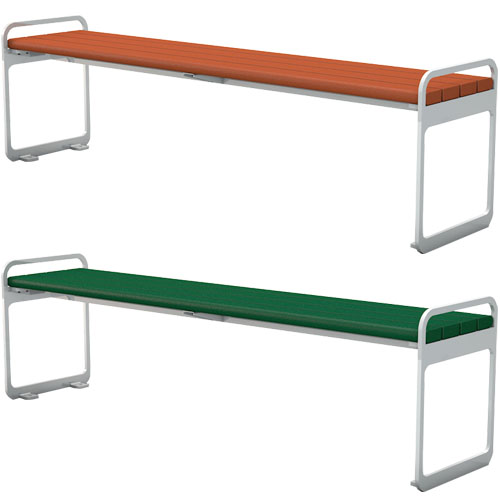 Recycled Plastic Plaza Backless Bench