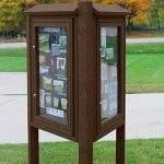 kiosk message center 3 sided brown