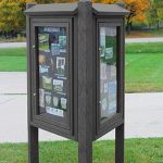 kiosk message center 3 sided charcoal