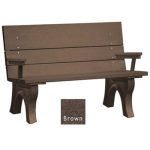 traditional ada park benches 4ft brown
