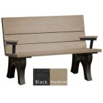 traditional ada park benches 4ft weathered