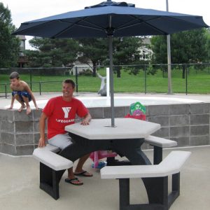 hexagon picnic table recycled