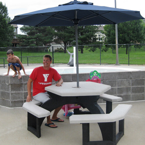 Hexagon Recycled Plastic Picnic Table