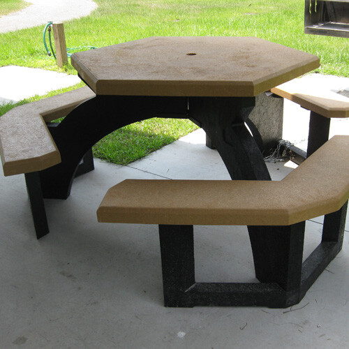 Hexagon Recycled Plastic Picnic Table