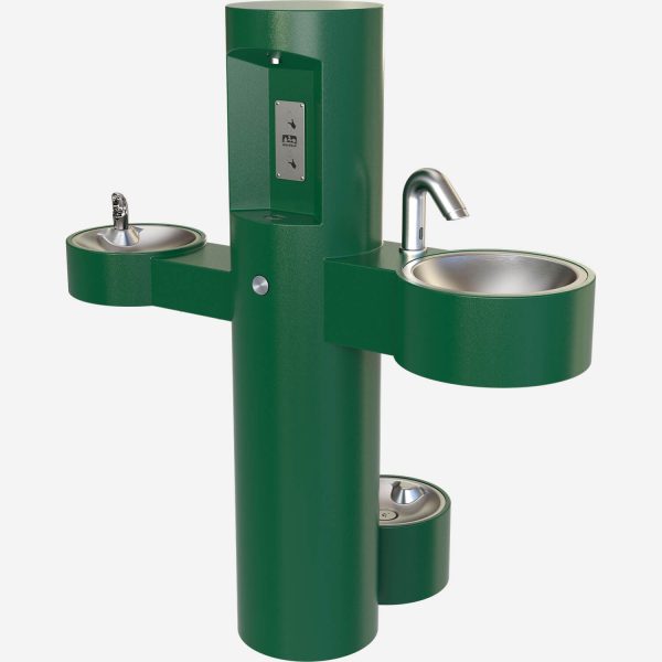 All-in-One Outdoor Sink and Hydration Station Green With Pet Fountain