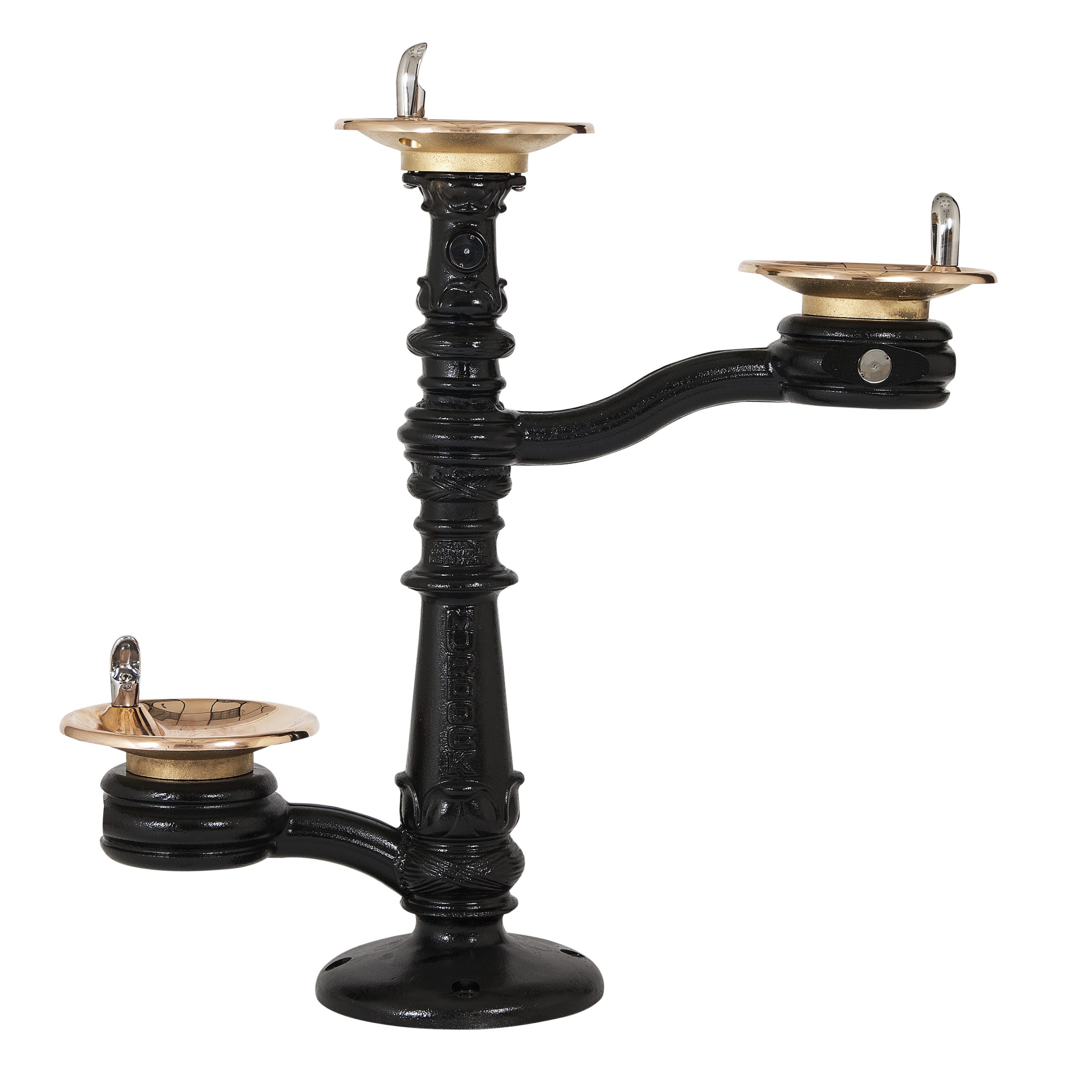 Vintage Style Drinking Fountain with Bi-Level Bowls for ADA and Pet Fountain