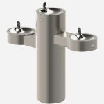 Tri Level Pedestal Mount Outdoor Round drinking Fountain