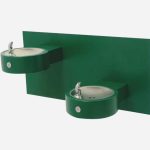 Wall Mounted Round Outdoor Drinking Fountain Bi Level