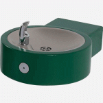 Wall Mounted Round Outdoor Drinking Fountain Green