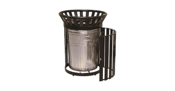 32 Gal Round Side Door Receptacle social cover
