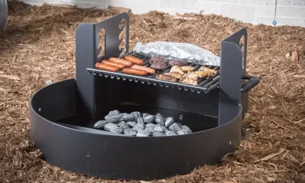 Steel Fire Ring with Adjustable Grate