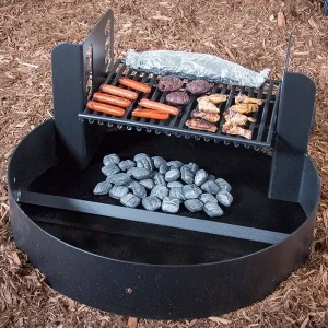 Steel Fire Ring with Adjustable Grate