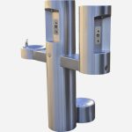 Outdoor Pedestal Bottle Filler with Barrier Free Drinking Fountain 15