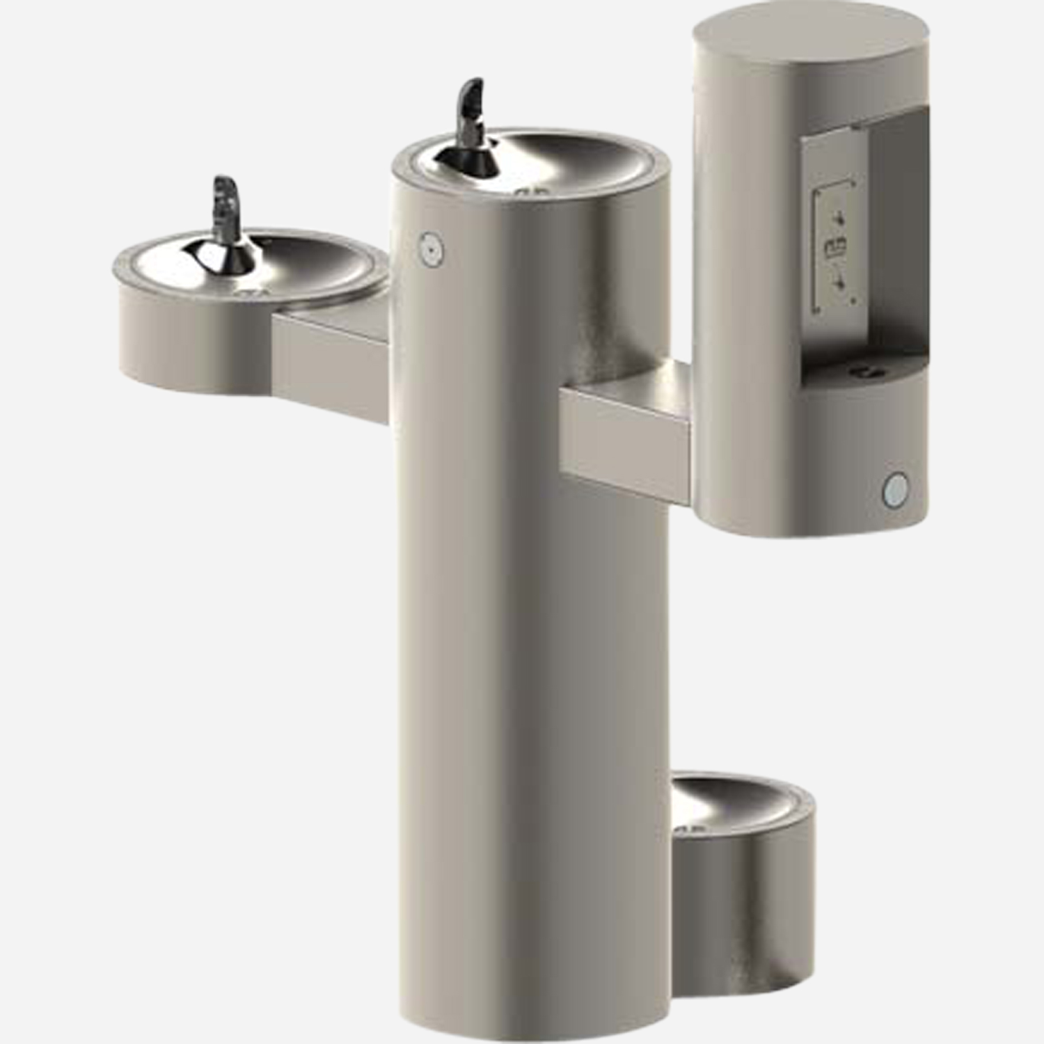 Outdoor Pedestal Bottle Filler with Barrier-Free Drinking Fountain