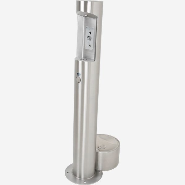 Push Button Stainless Steel Outdoor Pedestal Bottle Filler