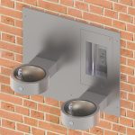 Recessed Outdoor Bottle Filler with Round Drinking Fountain 3