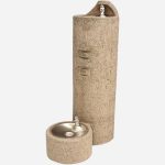Round Concrete Pedestal Mount Outdoor Drinking Fountain 2