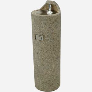Round Concrete Pedestal Mount Outdoor Drinking Fountain