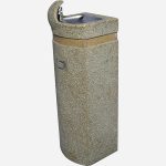Square Concrete Pedestal Mount Outdoor Drinking Fountain