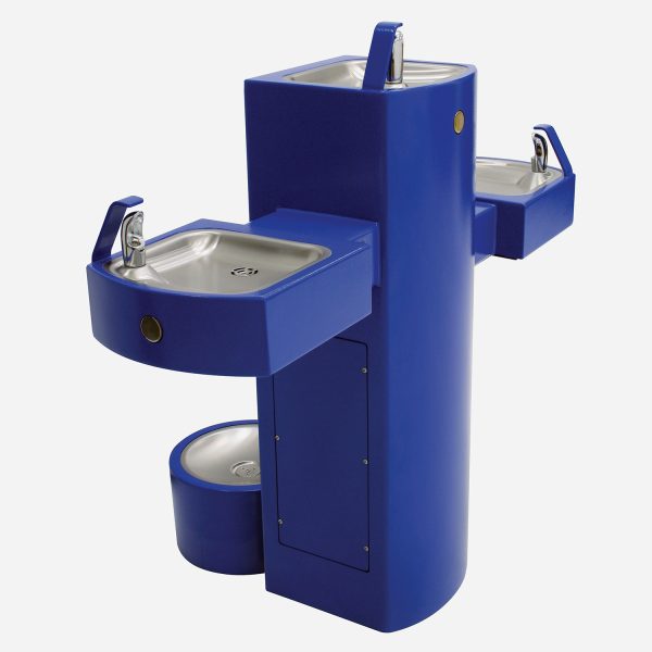 Square Pedestal Mount Outdoor Drinking Fountain 3
