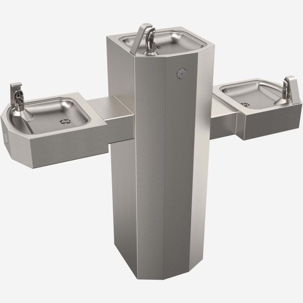 Square Pedestal Mount Outdoor Drinking Fountain Tri Level 2 scaled