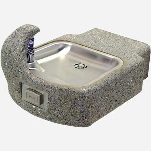 Wall-Mounted Concrete Square Outdoor Drinking Fountain