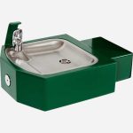 Wall Mounted Square Outdoor Drinking Fountain Green