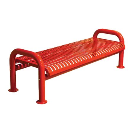 Red U-Leg Ribbon Bench Without Back