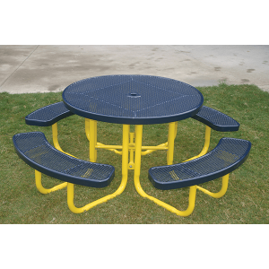 46in Round Portable Table Punched Steel min