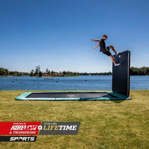 16 Ft Flat Ground Sports Trampoline with Aerowall