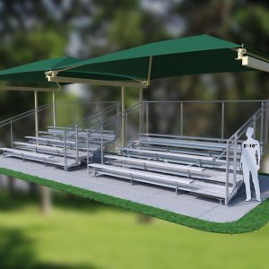 5 Row 33' T Cantilever Bleacher Shade