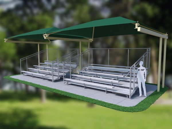 5 Row 33' T Cantilever Bleacher Shade