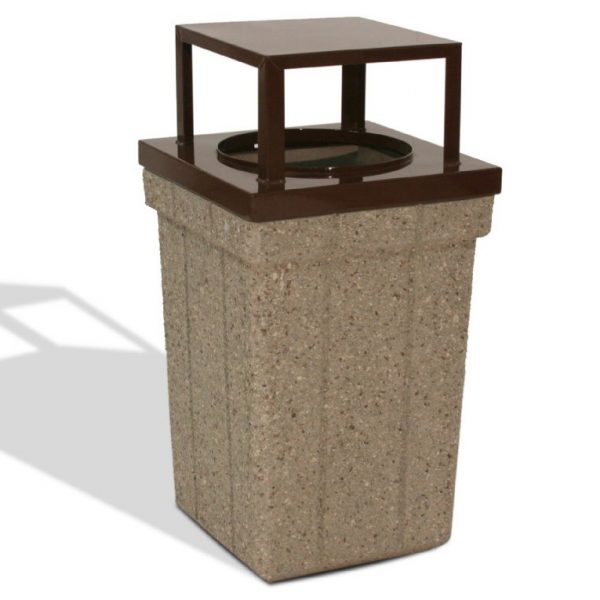 40 Gallon Covered Trash Receptacle