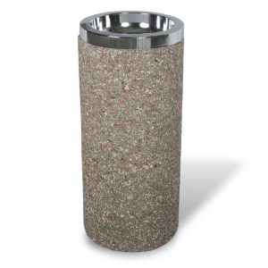 Round Concrete Ash Urn with Chrome Tray