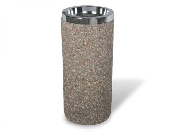 Round Concrete Ash Urn with Chrome Tray