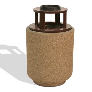 40 Gallon Round Trash Receptacle w/ Ash Tray