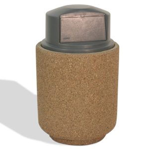 40 Gallon Round Push-Door Trash Receptacle