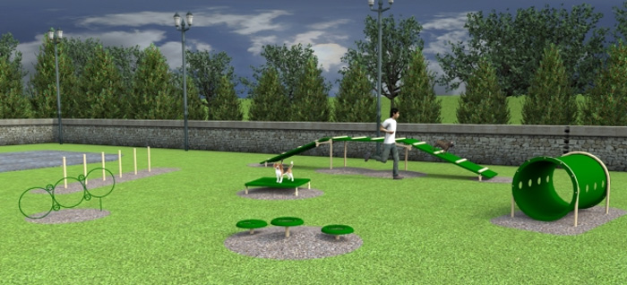 Recycled Small Dog Agility Course - Adventure Playground